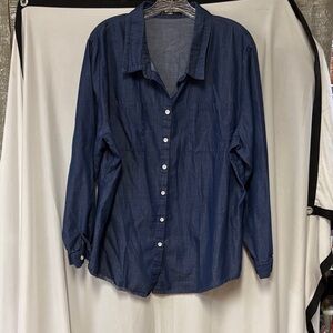 Classic Blue Chambray Button-Down Shirt